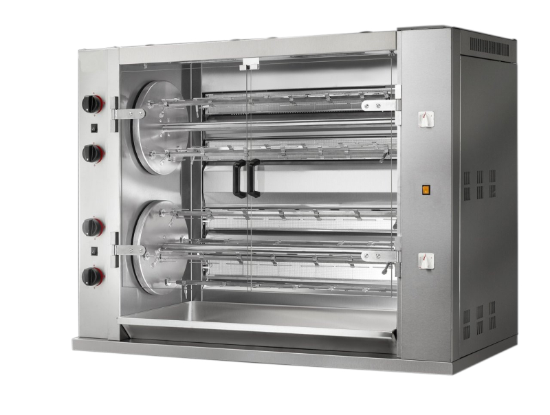 SARO Kippengrill op gas met planetair tandwielstelsel - model 8MR SARO Kippengrill op gas met planetair tandwielstelsel - model 8MR