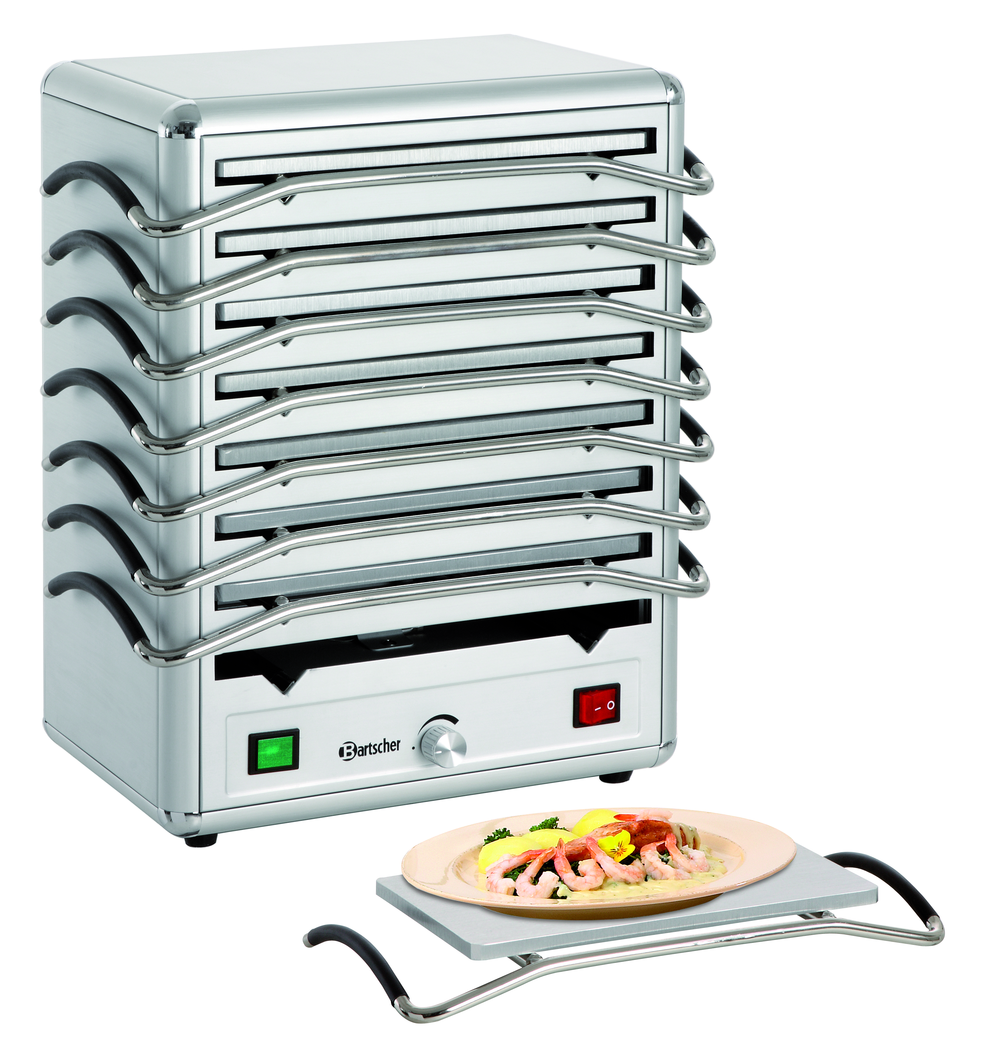 Rechaud, 8 platen ALU, zilver Rechaud, 8 platen ALU, zilver