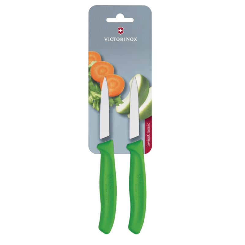 Victorinox schilmesje met spitse punt 8 cm groen (2 stuks) Victorinox schilmesje met spitse punt 8 cm groen (2 stuks)