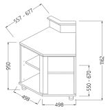 Neutrale Bar-toonbanken Met Voorziening Voor Een Dienst Tablet 45° (open)