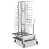 Wagen en uittrekbare lader, voor 92 borden (ø 300 mm) voor oven 20x GN 2/1 (ruimte 75 mm) Wagen en uittrekbare lader, voor 92 borden (ø 300 mm) voor oven 20x GN 2/1 (ruimte 75 mm)