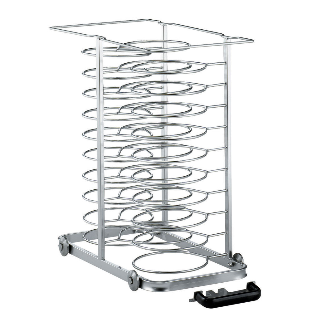 Uittrekbare lader met wielen, voor 23 borden (ø 300 mm) voor oven 10x GN 1/1 (ruimte 85 mm) Uittrekbare lader met wielen, voor 23 borden (ø 300 mm) voor oven 10x GN 1/1 (ruimte 85 mm)