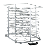 Uittrekbare lader met wielen, voor 51 borden (ø 300 mm) voor oven 10x GN 2/1 (ruimte 75 mm) Uittrekbare lader met wielen, voor 51 borden (ø 300 mm) voor oven 10x GN 2/1 (ruimte 75 mm)