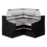 Gesloten Hoek 90°, Geventileerd, Patisserie Glas – Zwart