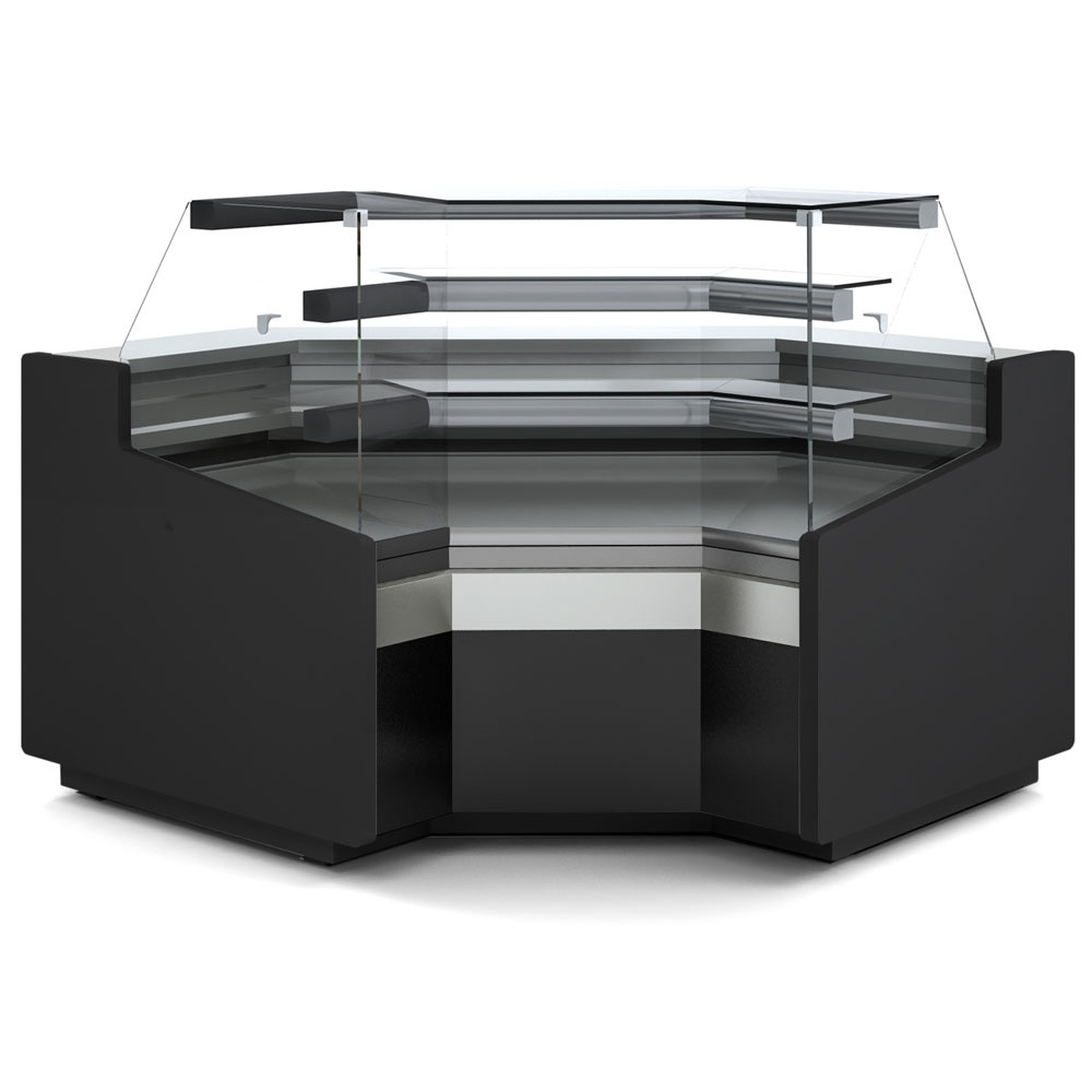 Gesloten hoek 90°, geventileerd, laag glas, 3 zijden – ZWART Gesloten hoek 90°, geventileerd, laag glas, 3 zijden – ZWART