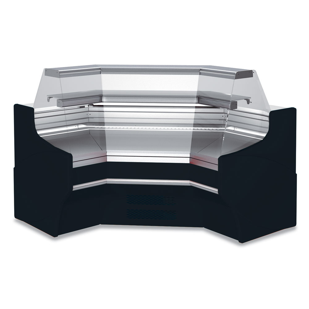 Gesloten hoek 90°, geventileerd, patisserie glas, 3 zijden – ZWART Gesloten hoek 90°, geventileerd, patisserie glas, 3 zijden – ZWART