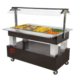 Warm buffet, bain-marie, 4x GN 1/1-150 (wengé hout) Warm buffet, bain-marie, 4x GN 1/1-150 (wengé hout)