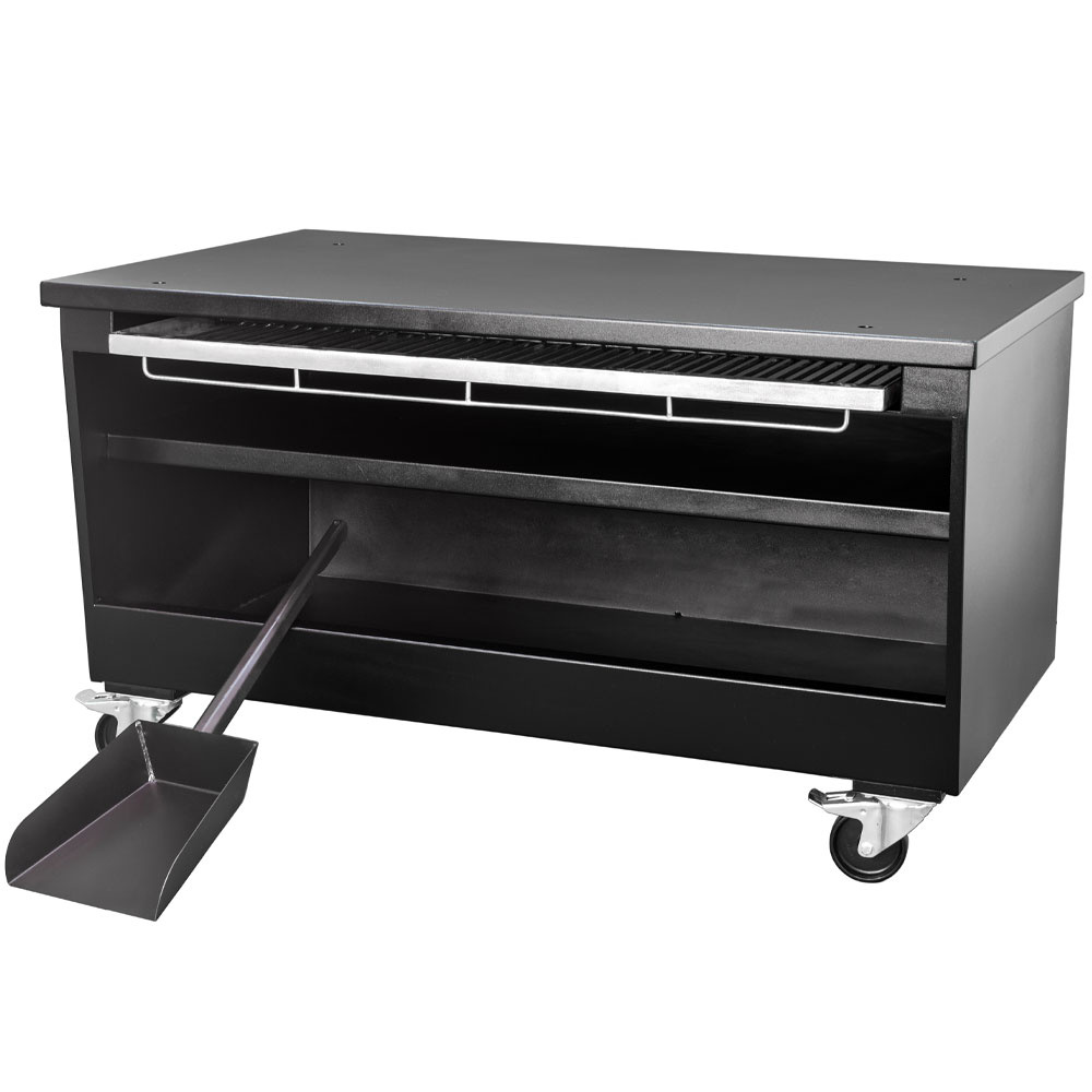 Onderstel op wielen met opslagruimte voor steenkool Onderstel op wielen met opslagruimte voor steenkool