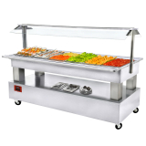 Buffet - Salad Bar, Gekoeld, 6x GN 1/1-150 (wit Hout)
