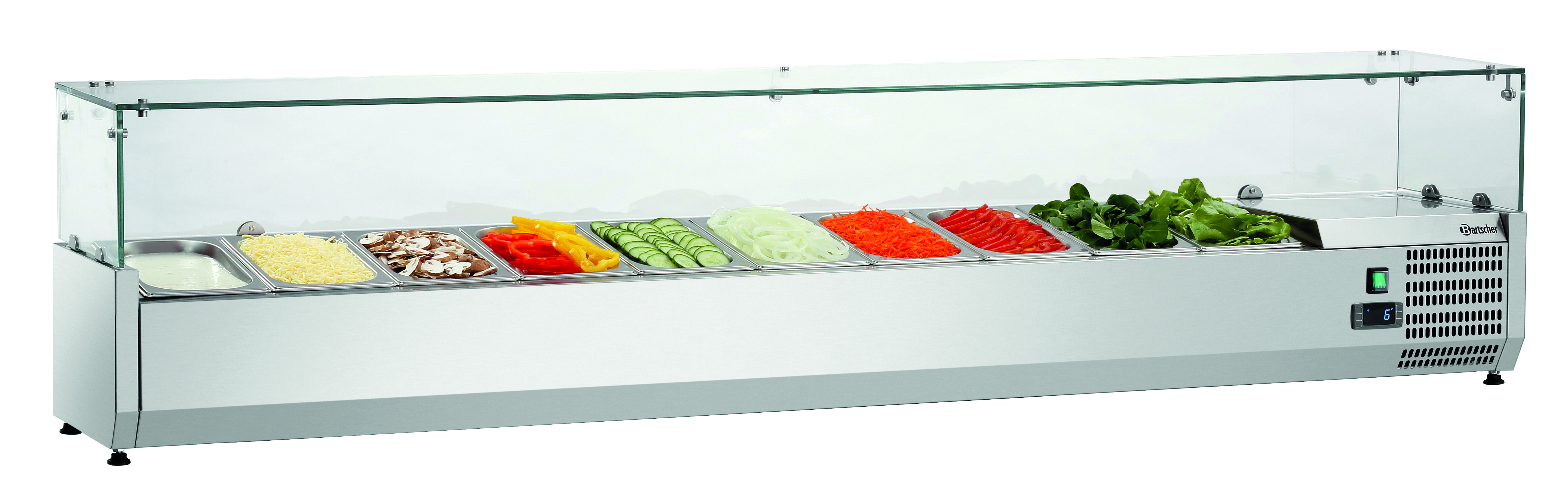 Koelopzetvitrine GL4 10 x 1/4 GN Koelopzetvitrine GL4 10 x 1/4 GN