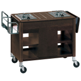 Flambeerwagen, 2 afzonderlijke gasvuren, hout Flambeerwagen, 2 afzonderlijke gasvuren, hout