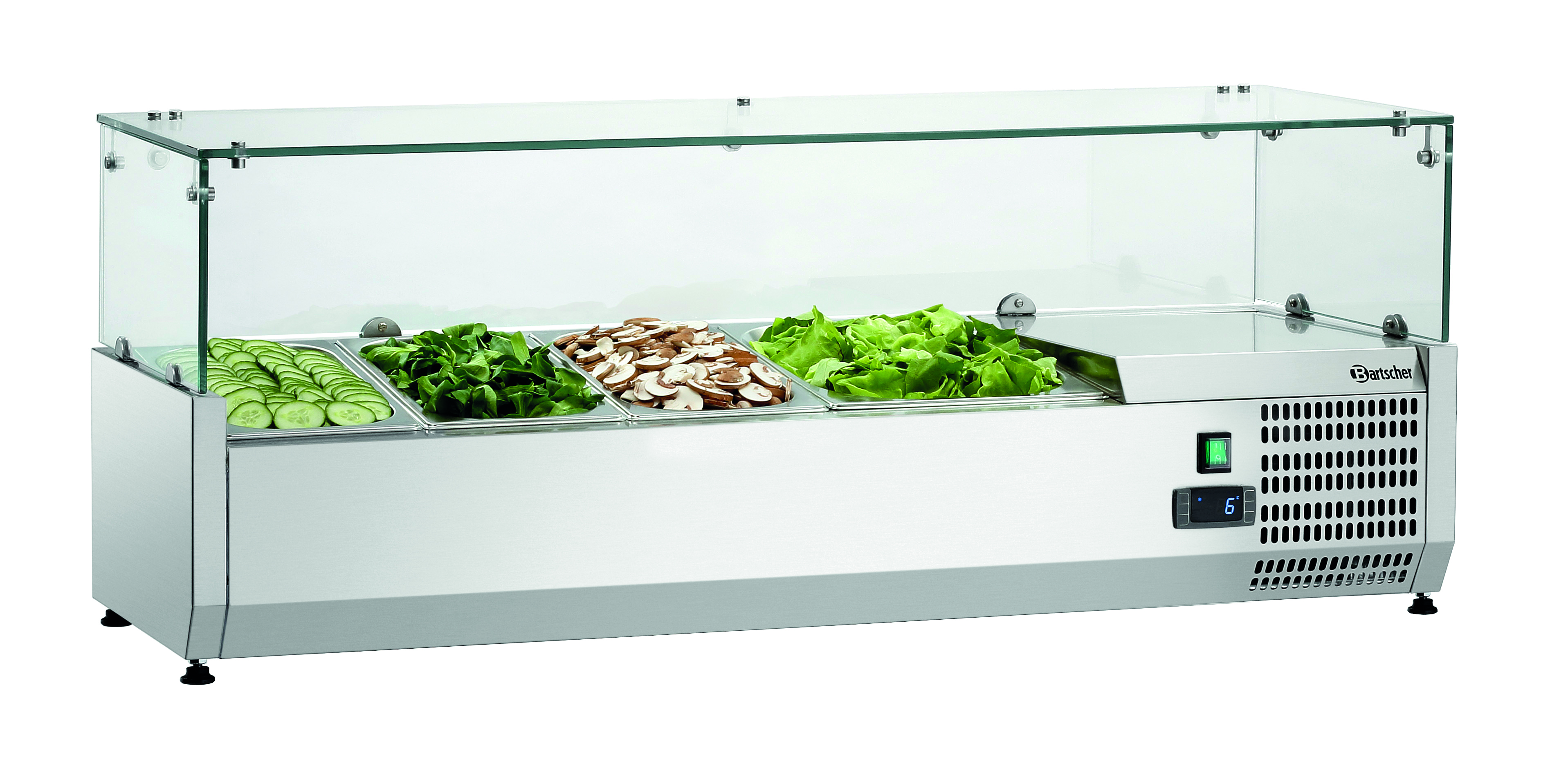 Koelopzetvitrine GL3 3x1/3+1x1/2GN Koelopzetvitrine GL3 3x1/3+1x1/2GN