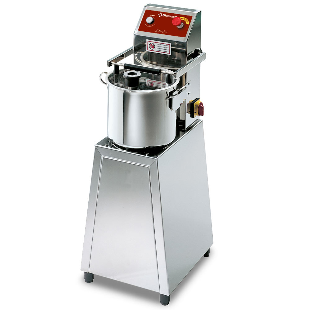 Cutter in R.V.S., 15 liter, op sokkel, 2 snelheden Cutter in R.V.S., 15 liter, op sokkel, 2 snelheden