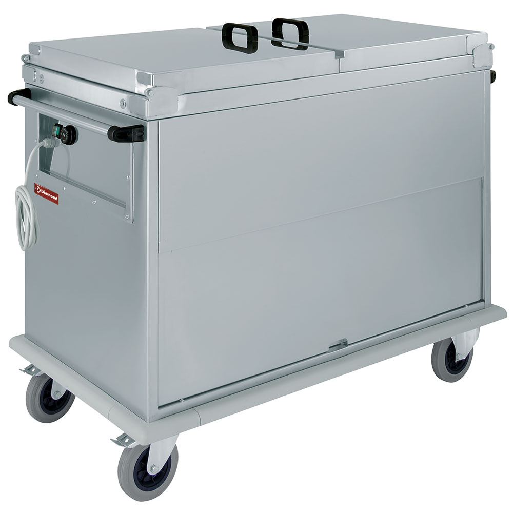Bain-marie-wagen 3x GN 1/1, met deksels, kast met draaideur Bain-marie-wagen 3x GN 1/1, met deksels, kast met draaideur