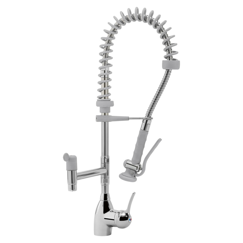 Sproeier RVS en kraan met mengkraangroep mono bediening (uitgang MONO) Sproeier RVS en kraan met mengkraangroep mono bediening (uitgang MONO)