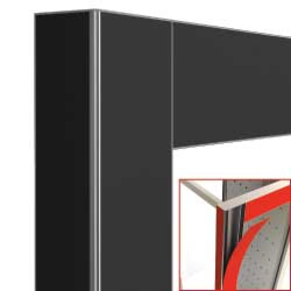 Deco vitrine 530Lt. zwart mat - magnetisch Deco vitrine 530Lt. zwart mat - magnetisch