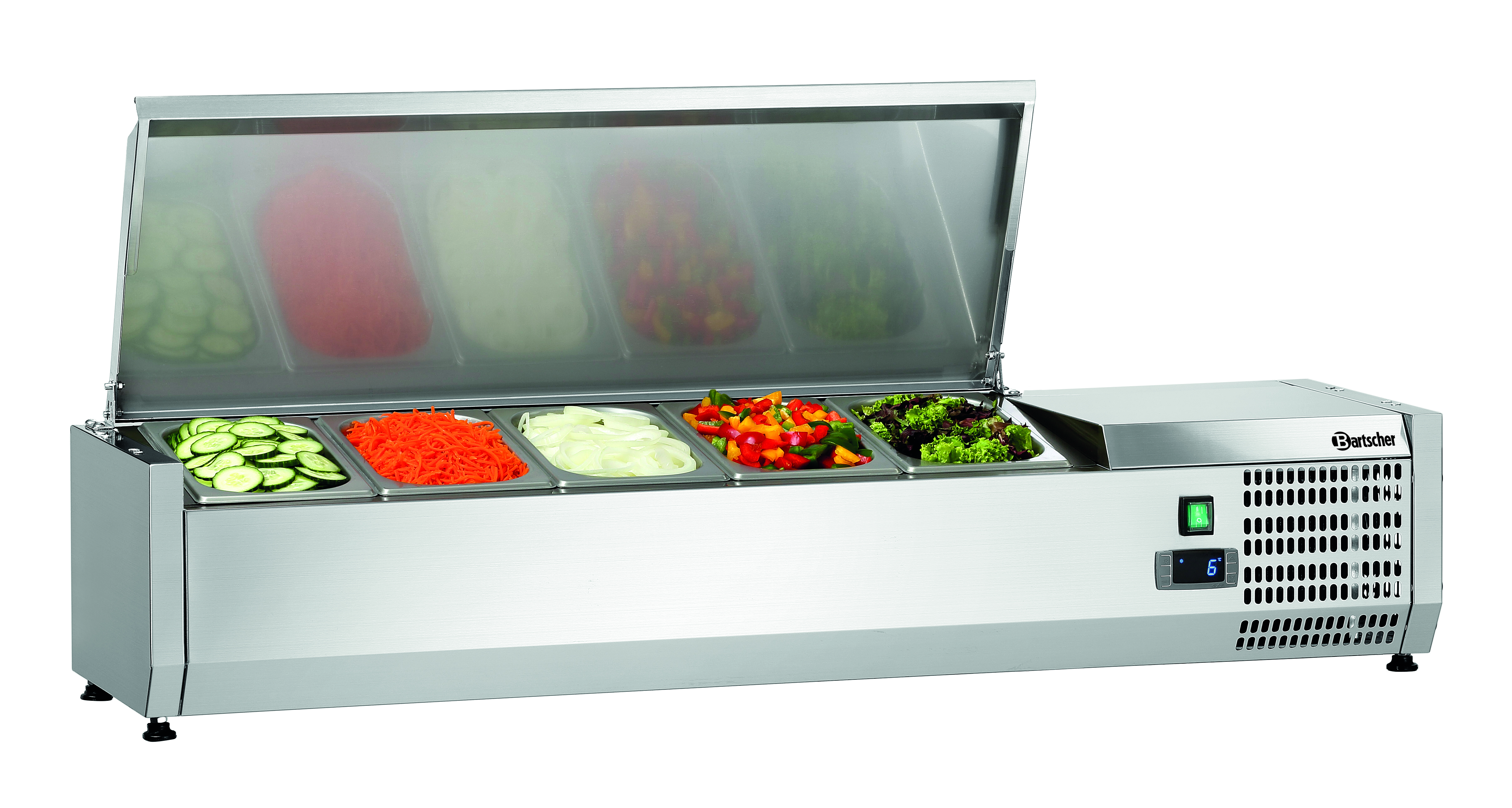 Koelopzetvitrine ED 5 x 1/4 GN Koelopzetvitrine ED 5 x 1/4 GN