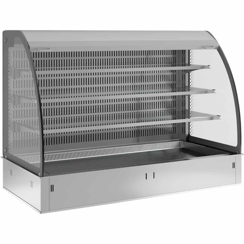 Muurmodel met kuip en open uitstalvitrine 3 niveau's (met gordijn), gekoeld, geventileerd, 5x GN 1/1 (zonder waterdicht eenheid) Muurmodel met kuip en open uitstalvitrine 3 niveau's (met gordijn), gekoeld, geventileerd, 5x GN 1/1 (zonder waterdicht eenheid)