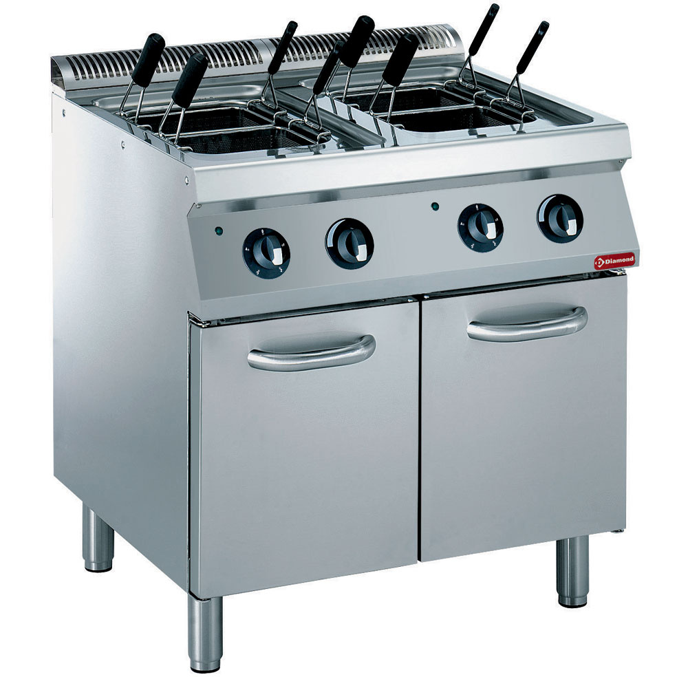 Elektrische pastakoker 2x 24,5 liter, op kast, zonder mand Elektrische pastakoker 2x 24,5 liter, op kast, zonder mand