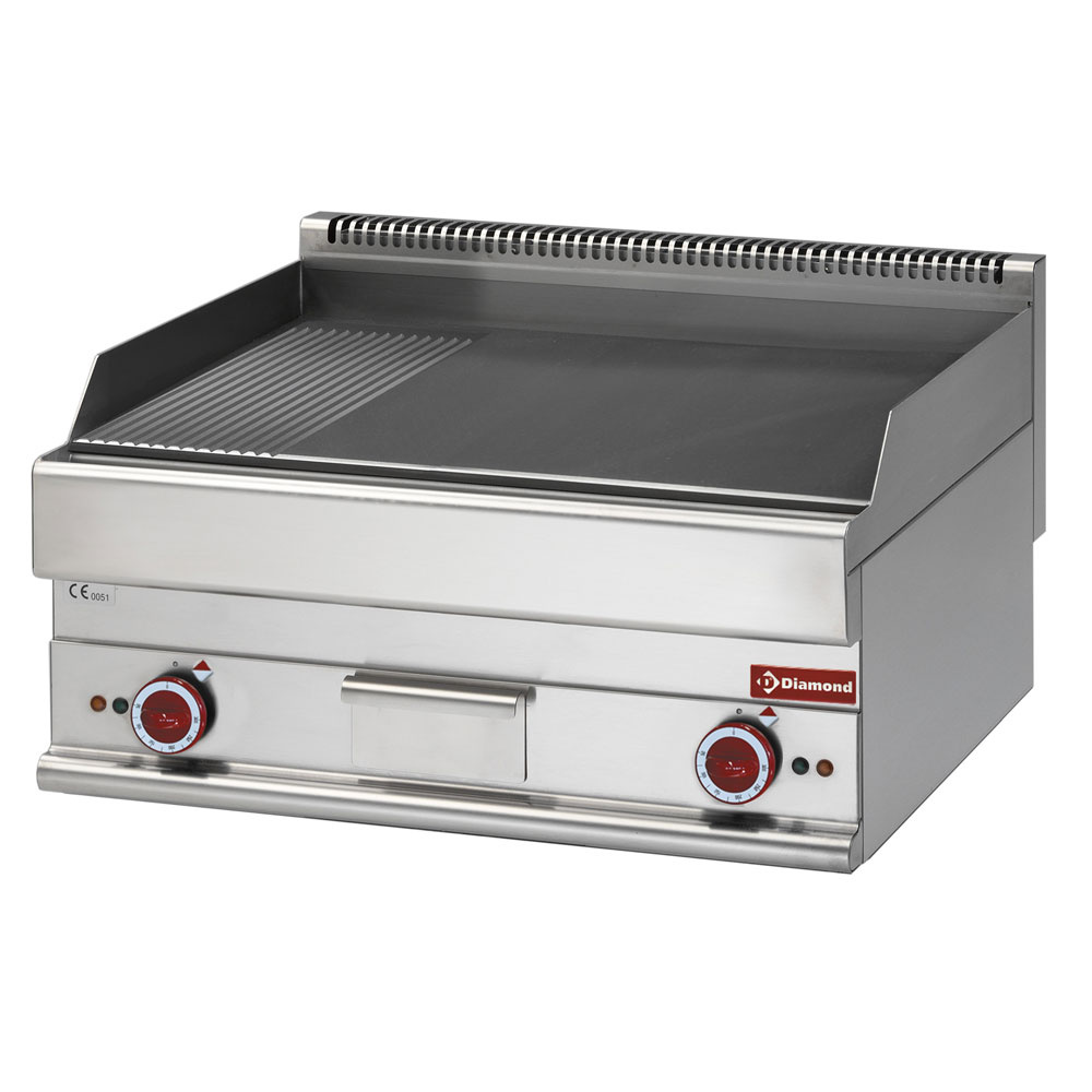 Elektrische braadplaat 2/3 glad en 1/3 gegroefd -top- Elektrische braadplaat 2/3 glad en 1/3 gegroefd -top-