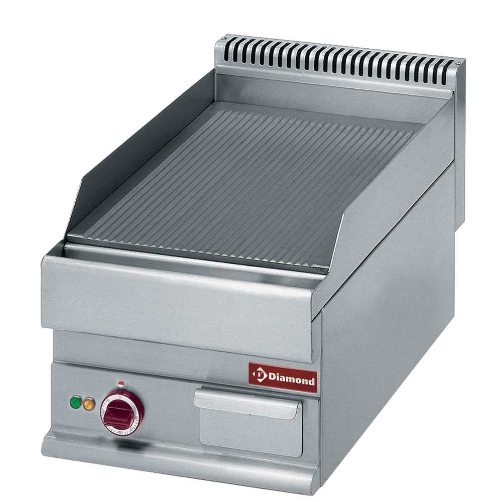 Elektrische braadplaat met geribde plaat -top- Elektrische braadplaat met geribde plaat -top-