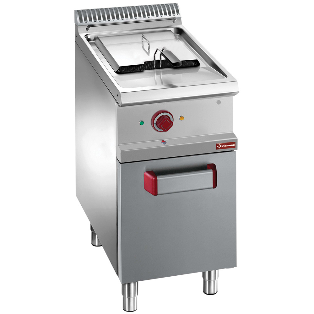 Elektrische friteuse 1 kuip 13 liter op gesloten kast Elektrische friteuse 1 kuip 13 liter op gesloten kast