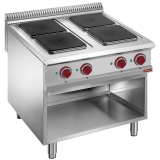 Elektrisch fornuis met 4 kookplaten op open kast Elektrisch fornuis met 4 kookplaten op open kast