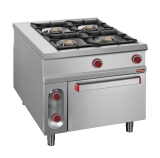 Gasfornuis Met 4 Branders op Elektrische Oven GN 2/1 - Pass-through