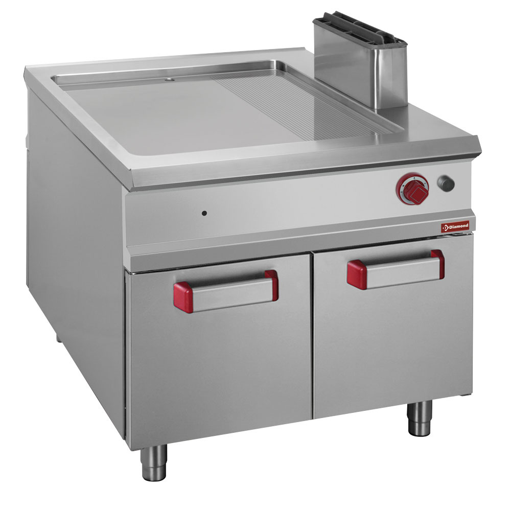 2/3 gladde & 1/3 gegroefde gaskookplaat op kast - PASS-THROUGH 2/3 gladde & 1/3 gegroefde gaskookplaat op kast - PASS-THROUGH