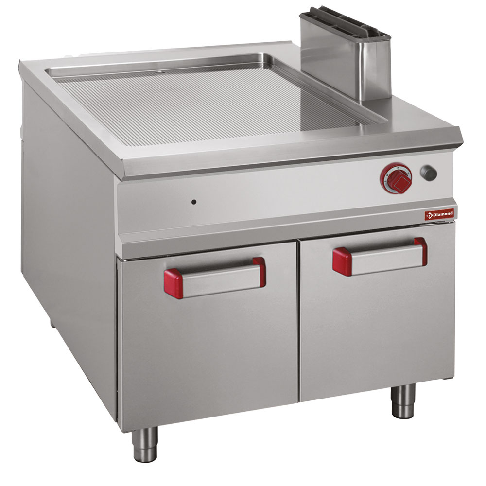 Bakplaat op gas met geribde plaat, op kast - PASS-THROUGH Bakplaat op gas met geribde plaat, op kast - PASS-THROUGH