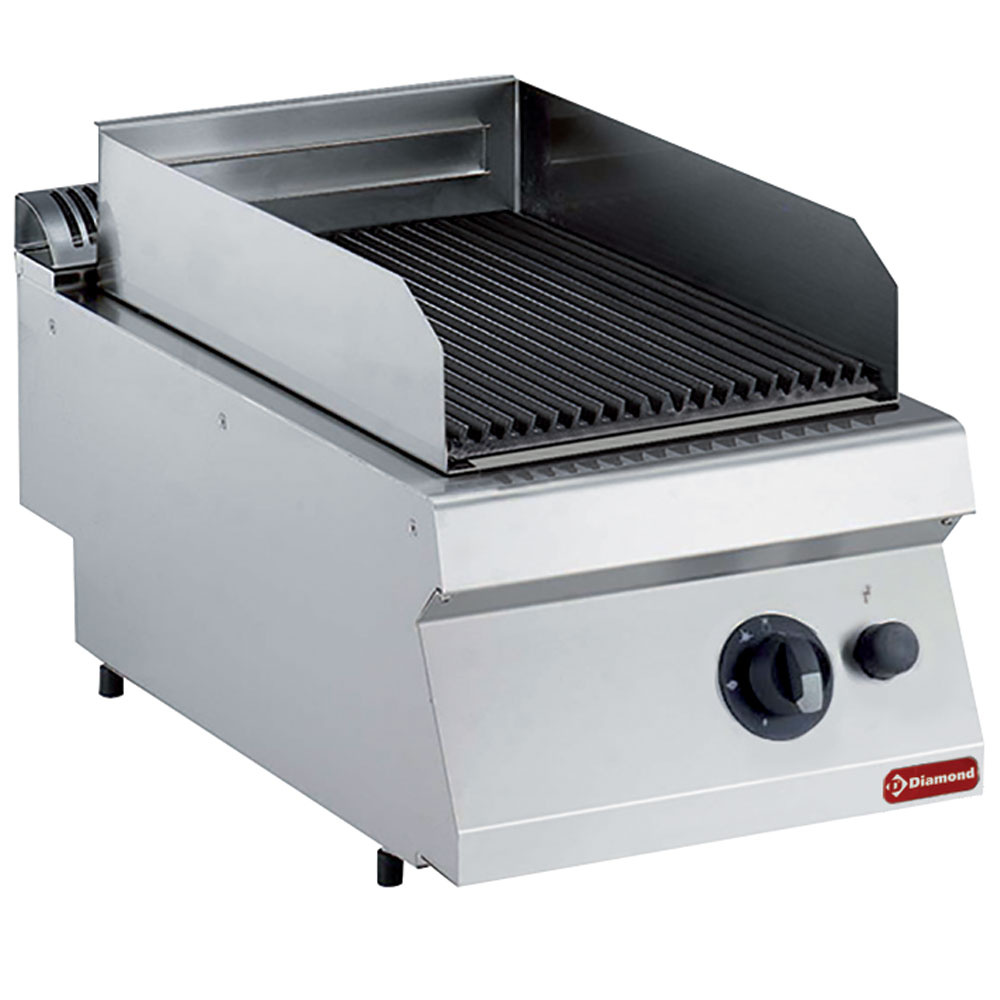 Gas lavasteengrill, rooster in gietijzer 1/2 mod. -TOP- Gas lavasteengrill, rooster in gietijzer 1/2 mod. -TOP-