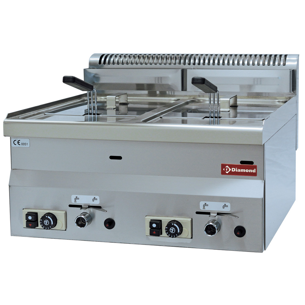 Gasfriteuse, 2 kuipen 8 liter -Top- Gasfriteuse, 2 kuipen 8 liter -Top-