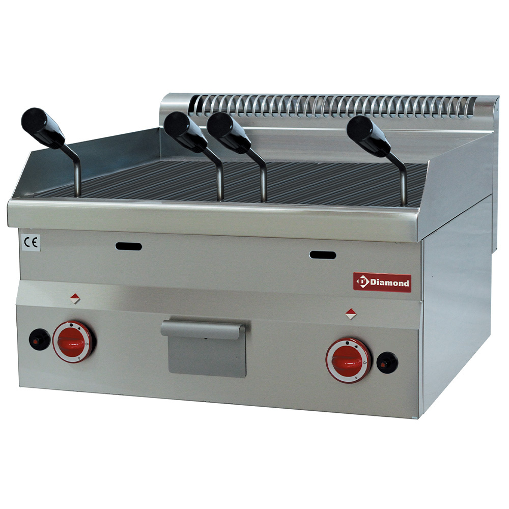 Lavasteengril op gas met braadrooster in gietijzer -Top- Lavasteengril op gas met braadrooster in gietijzer -Top-