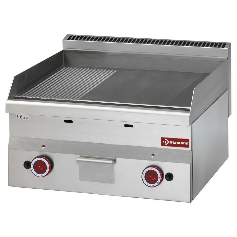 Bakplaat gas, 2/3 glad en 1/3 gegroefd -Top- Bakplaat gas, 2/3 glad en 1/3 gegroefd -Top-