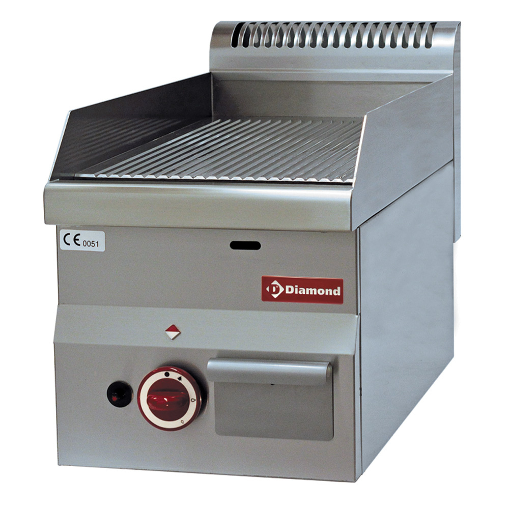 Braadplaat op gas met geribde plaat -Top- Braadplaat op gas met geribde plaat -Top-