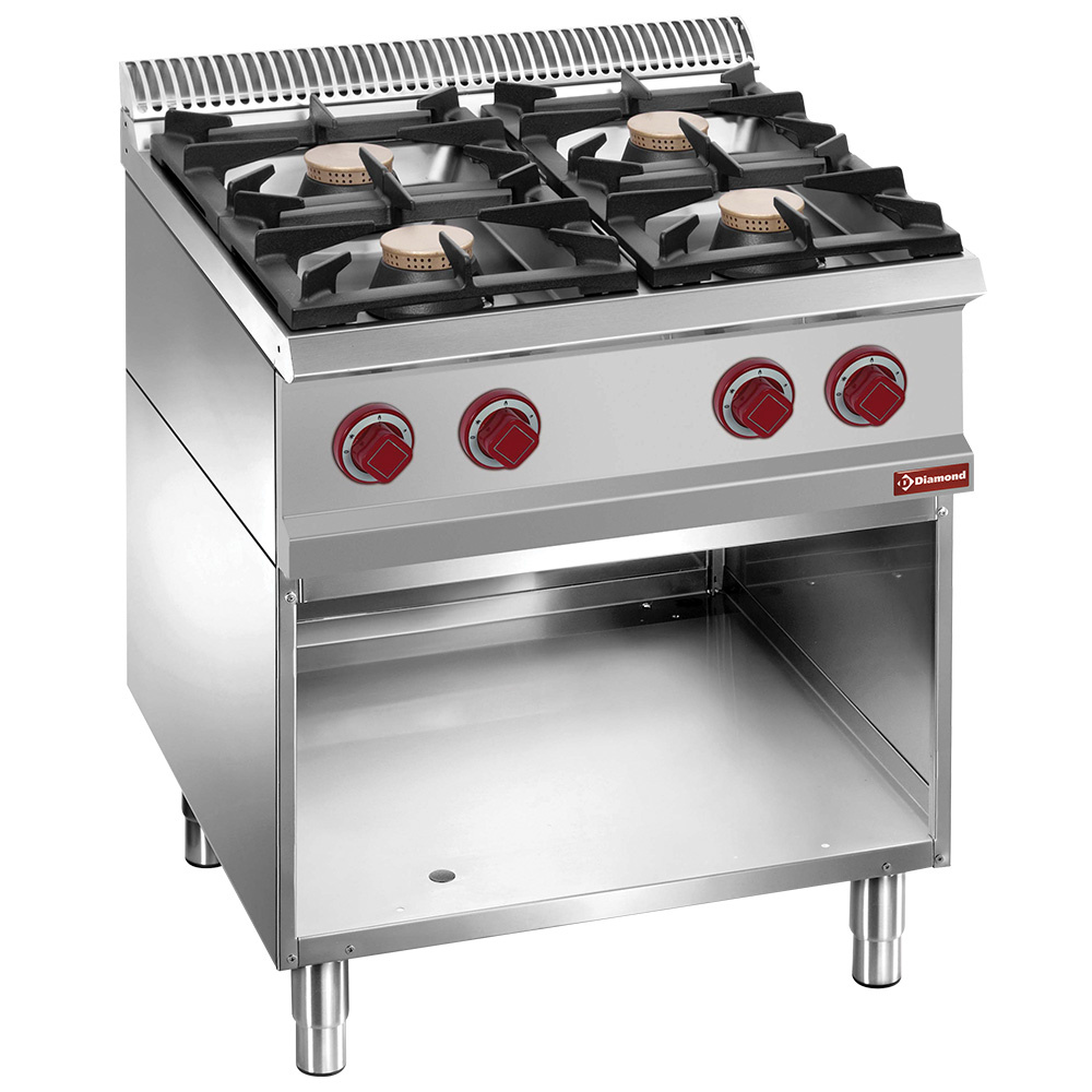 Fornuis samengesteld uit : 4 branders & open kast Fornuis samengesteld uit : 4 branders & open kast