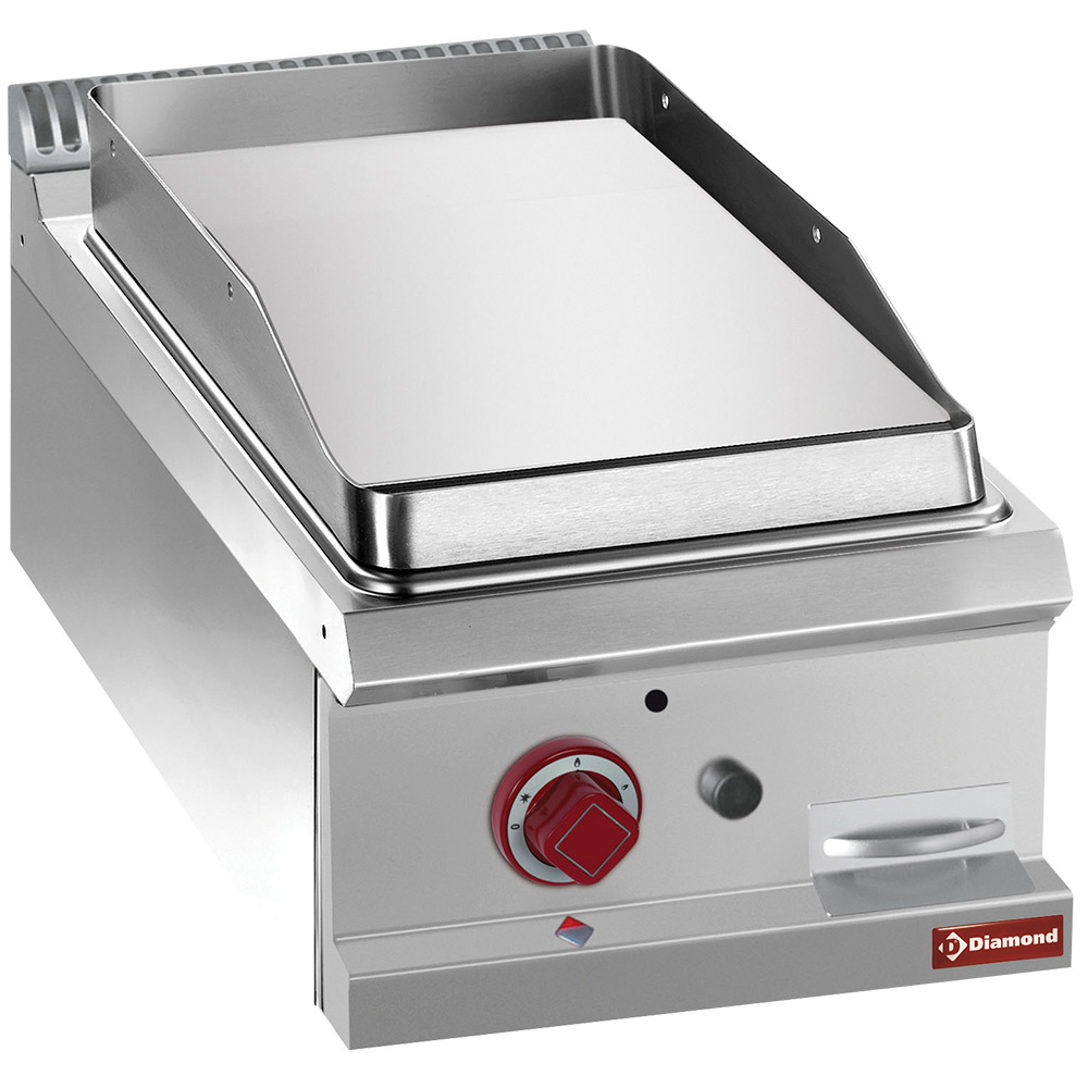 Braadplaat op gas met vlakke plaat, hard verchroomde, module 1/2 -TOP- Braadplaat op gas met vlakke plaat, hard verchroomde, module 1/2 -TOP-