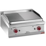 Braadplaat op Gas 1/2 Geribd, 1/2 Vlak, Module 1/1  -top-