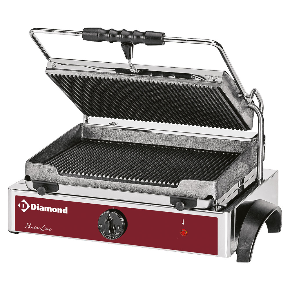 Elektrische panini grill MEDIUM, geribde platen Elektrische panini grill MEDIUM, geribde platen