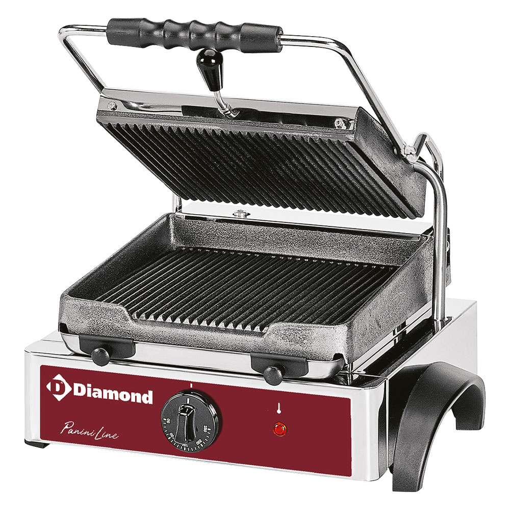 Elektrische panini grill, geribde platen Elektrische panini grill, geribde platen