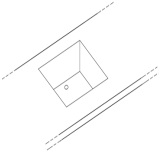 Optie: Spoelbak 400x400xh200mm, Toonbank of Meubel Achterzijde (1stuk)