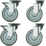 Set 4 Wielen, 2 Met Rem