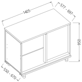 Achter Meubel Hoek Rechts Neutraal - Kassa
