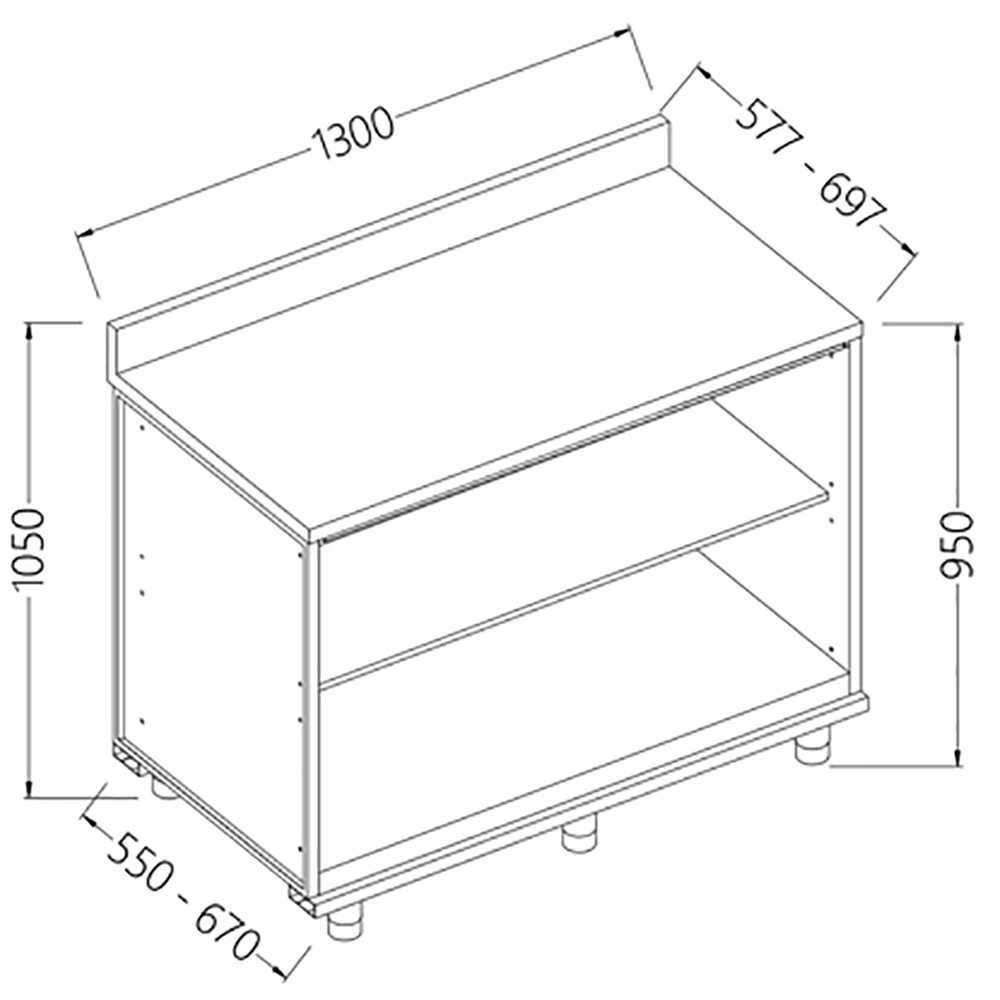 Neutraal achter meubel, opstaande boord Neutraal achter meubel, opstaande boord