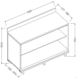 Neutraal Achter Meubel, Opstaande Boord