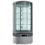 Glazen vitrine, cilinder, 5 niveaus, geventileerd Glazen vitrine, cilinder, 5 niveaus, geventileerd