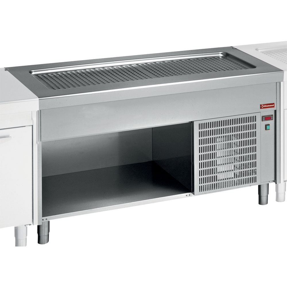 Element met ondiepe kuip op open kast 3x GN1/1 Element met ondiepe kuip op open kast 3x GN1/1