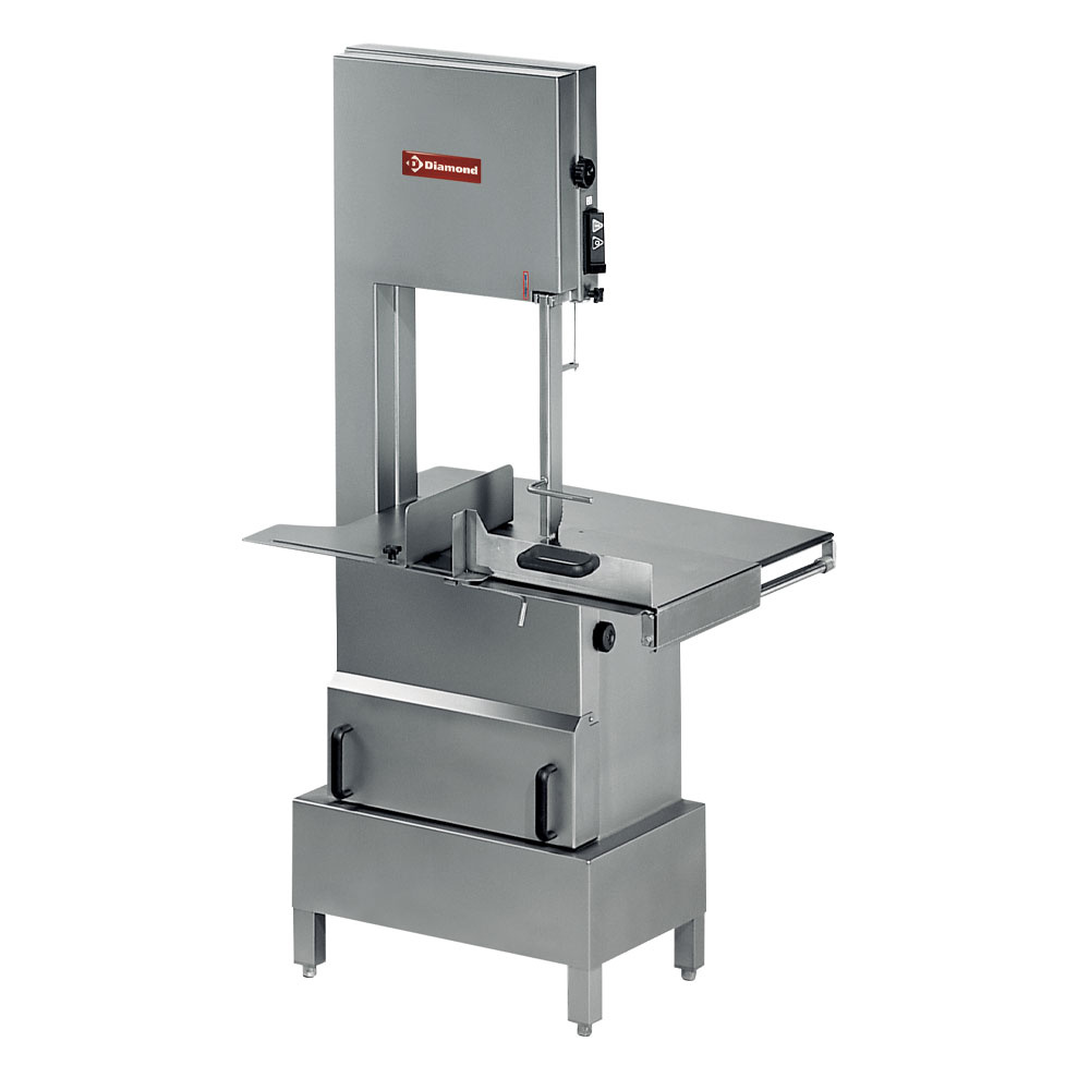 Beenzaag in R.V.S. op onderstel, 3000 mm, 700 toeren/min Beenzaag in R.V.S. op onderstel, 3000 mm, 700 toeren/min