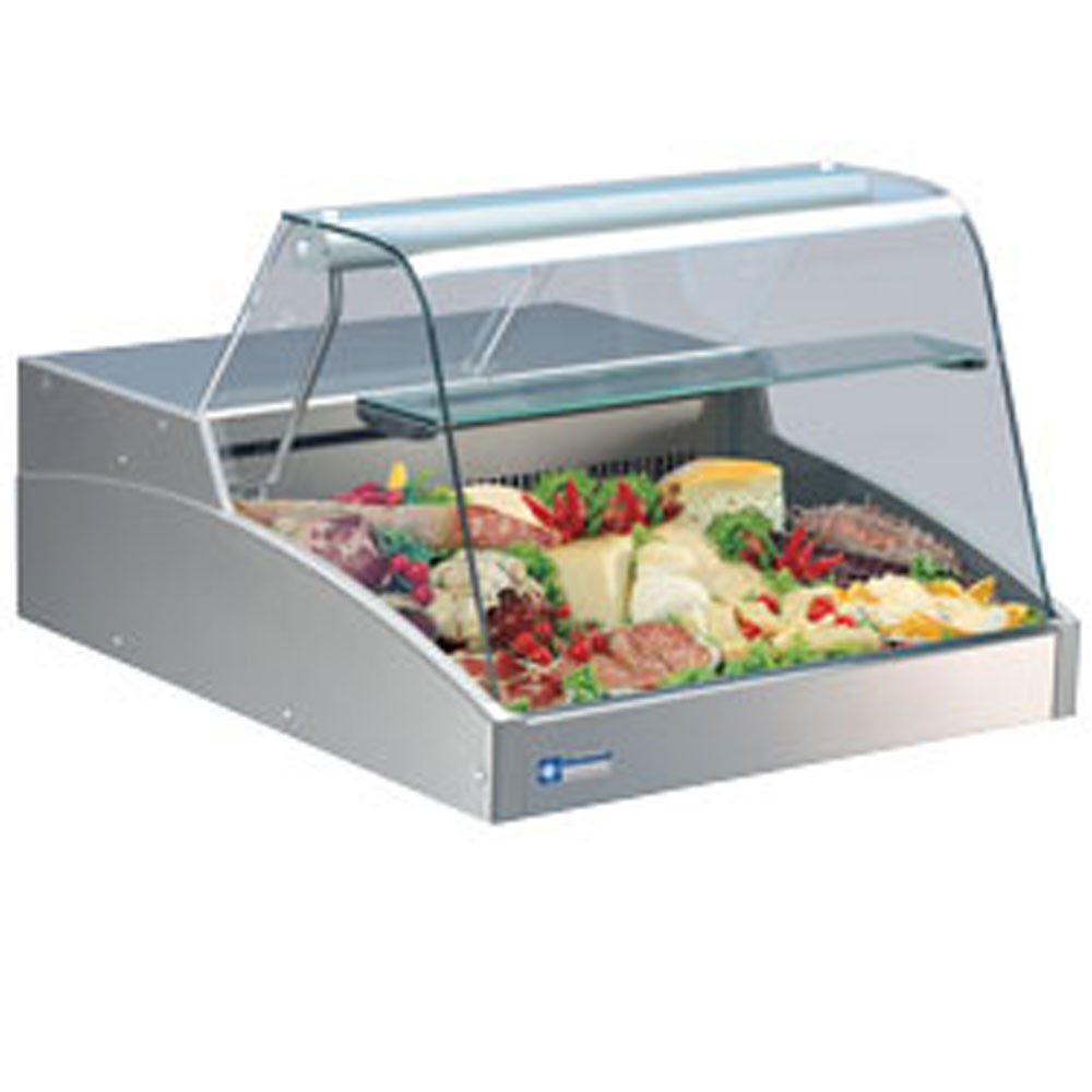 Gekoelde vitrinetoonbanken - gebogen frontglas Gekoelde vitrinetoonbanken - gebogen frontglas