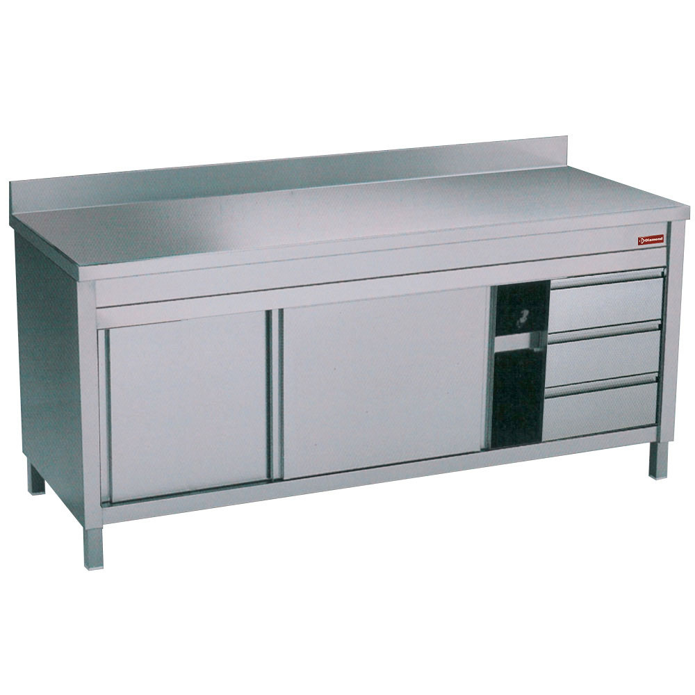 Neutrale werktafelkast met rechts 3 laden Neutrale werktafelkast met rechts 3 laden